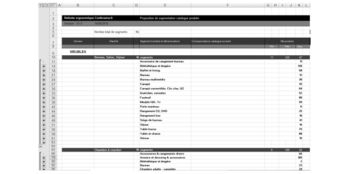 tableau de relevé des contenus