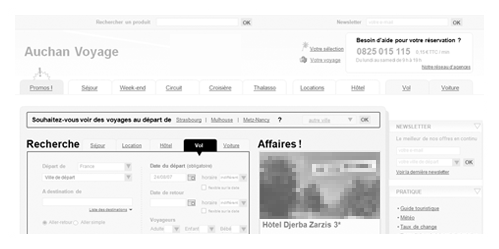 UX plateforme voyage