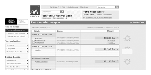 UX espace client bancaire