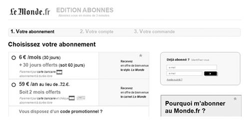 UX abonnement presse