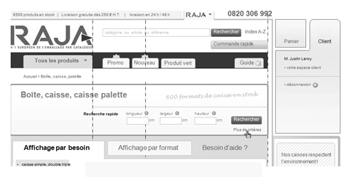 UX e-commerce emballage