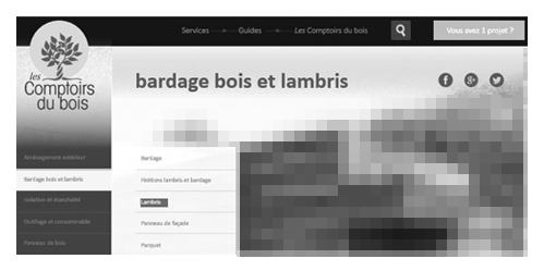 UX e-commerce menuiserie
