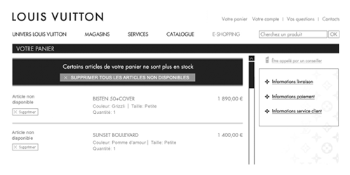 UX checkout luxe